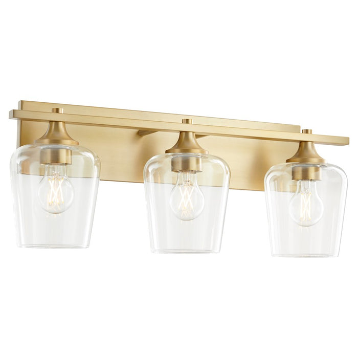 Quorum Veno 3Lt Vanity, Aged Brass/Clear
