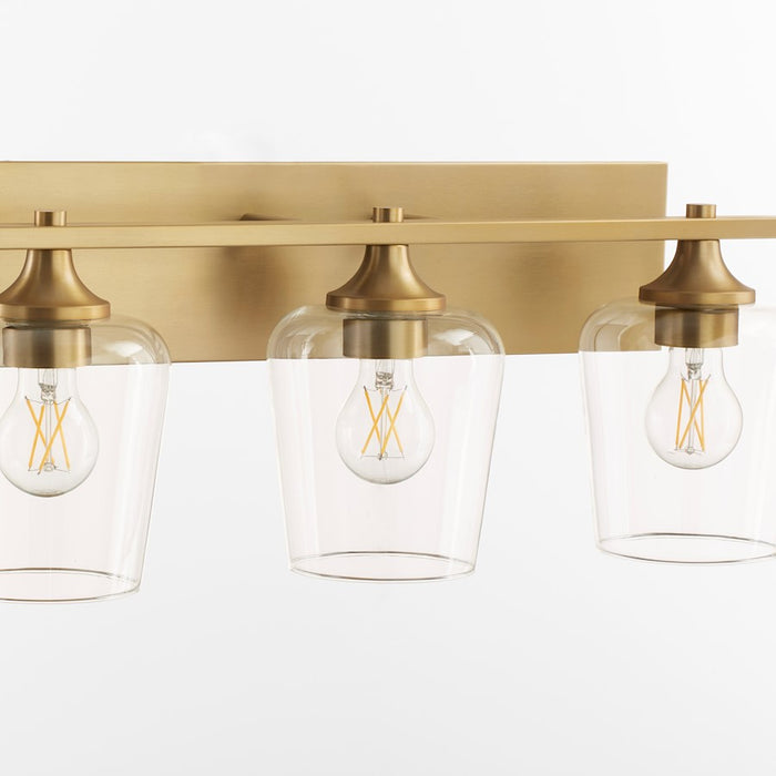 Quorum Veno 3Lt Vanity, Aged Brass/Clear