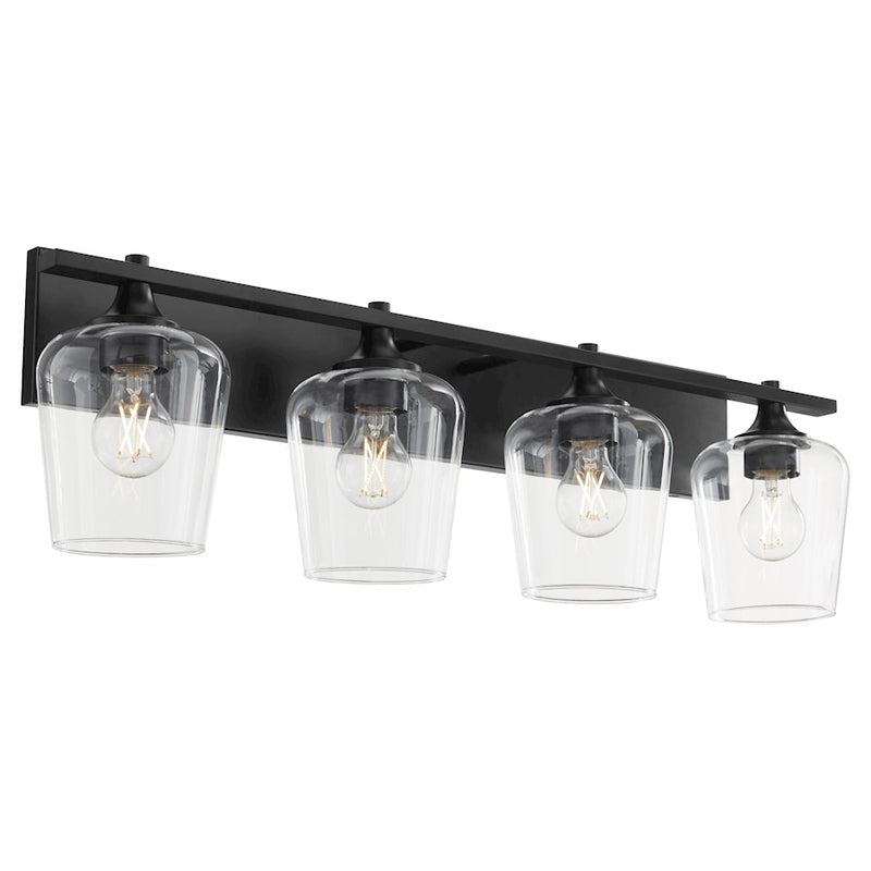 Quorum Veno 4Lt Vanity, Matte Black/Clear