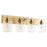 Quorum Veno 4Lt Vanity, Aged Brass/Clear - 558-4-80