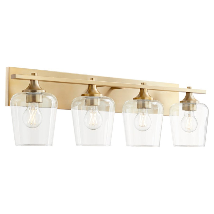 Quorum Veno 4Lt Vanity, Aged Brass/Clear