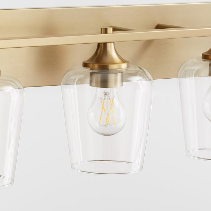 Quorum Veno 4Lt Vanity, Aged Brass/Clear