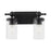 Quorum Lee Blvd 2Lt Vanity, Matte Black/Clear/Fluted