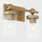 Quorum Lee Blvd 2Lt Vanity, Aged Brass/Clear/Fluted