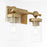 Quorum Lee Blvd 2Lt Vanity, Aged Brass/Clear/Fluted