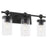 Quorum Lee Blvd 3Lt Vanity, Matte Black/Clear/Fluted