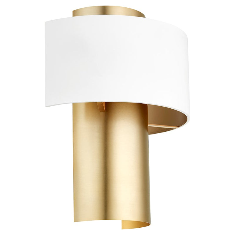 Quorum 1/2 Cylinder Drum, Studio White/Aged Brass