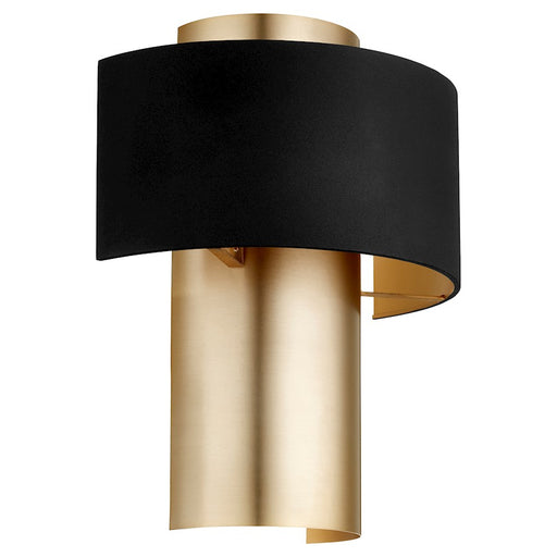 Quorum 1 Light 1/2 Cylinder Drum, Noir/Aged Brass