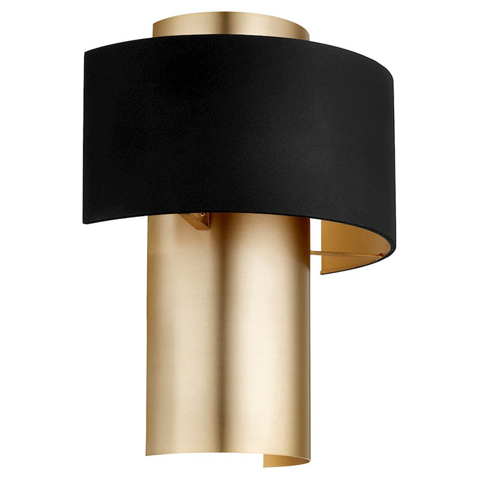 Quorum 1 Light 1/2 Cylinder Drum, Noir/Aged Brass