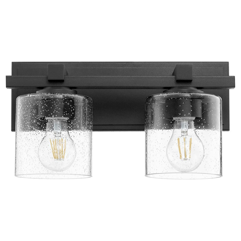 Quorum 2 Light Wall Mount, Noir/Clear Seeded