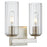 Quorum Merrick 2Lt Vanity, Aged Silver Leaf/Clear/Fluted