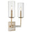 Quorum Merrick 2 Lt Wall Mount, Aged Silver Leaf/Clear/Fluted