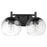 Quorum Lyon 2 Light Vanity, Matte Black/Clear