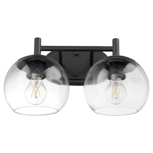 Quorum Lyon 2 Light Vanity, Matte Black/Clear