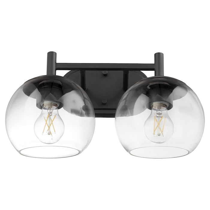 Quorum Lyon 2 Light Vanity, Matte Black/Clear