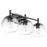 Quorum Lyon 3 Light Vanity, Matte Black/Clear