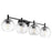 Quorum Lyon 4 Light Vanity, Matte Black/Clear