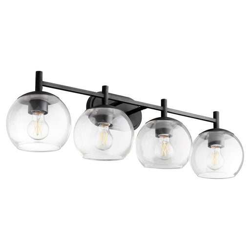 Quorum Lyon 4 Light Vanity, Matte Black/Clear