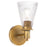 Quorum Lawton 1 Light Wall Mount, Brushed Brass/Clear