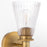 Quorum Lawton 1 Light Wall Mount, Brushed Brass/Clear