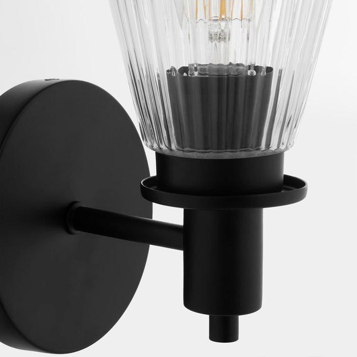 Quorum Lawton 1 Light Wall Mount, Matte Black