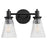 Quorum Lawton 2 Light Vanity, Matte Black/Clear - 5803-2-59