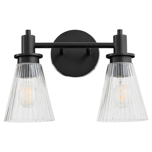 Quorum Lawton 2 Light Vanity, Matte Black/Clear - 5803-2-59