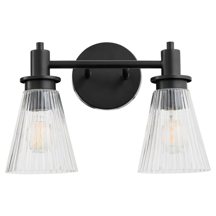 Quorum Lawton 2 Light Vanity, Matte Black/Clear - 5803-2-59