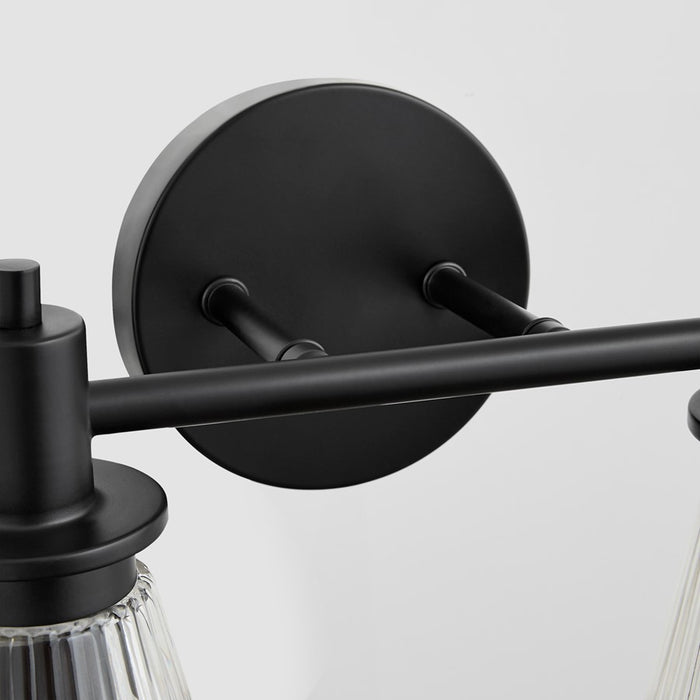 Quorum Lawton 2 Light Vanity, Matte Black/Clear