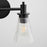 Quorum Lawton 2 Light Vanity, Matte Black/Clear