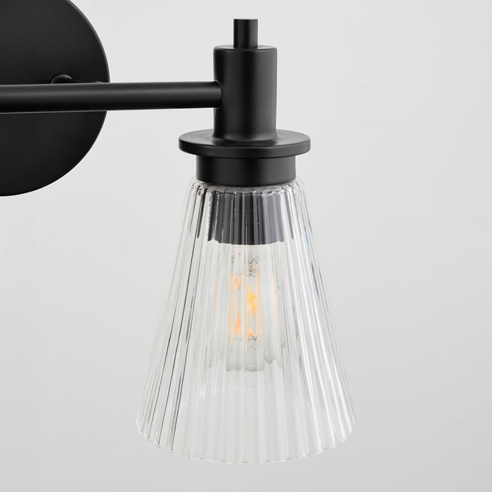 Quorum Lawton 2 Light Vanity, Matte Black/Clear