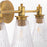 Quorum Lawton 3 Light Vanity, Brushed Brass/Clear