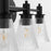 Quorum Lawton 3 Light Vanity, Matte Black/Clear
