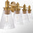 Quorum Lawton 4 Light Vanity, Brushed Brass/Clear