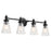 Quorum Lawton 4 Light Vanity, Matte Black/Clear