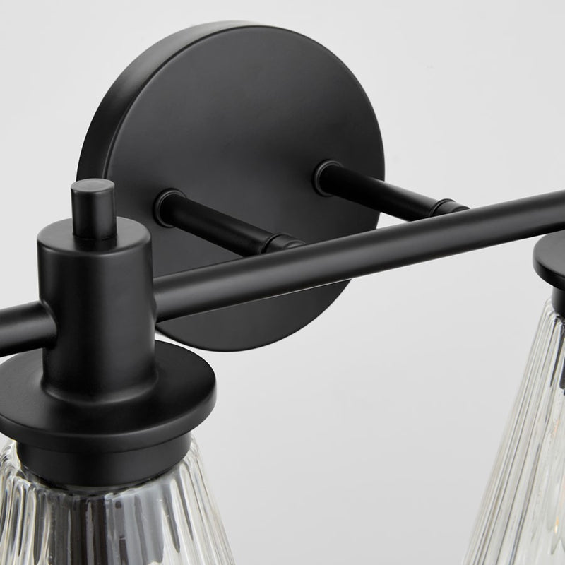 Quorum Lawton 4 Light Vanity, Matte Black/Clear