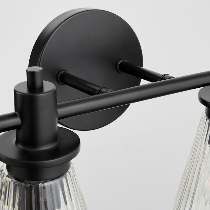 Quorum Lawton 4 Light Vanity, Matte Black/Clear