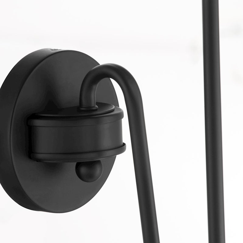 Quorum Charlotte 1Lt Wall Mount, Matte Black/White