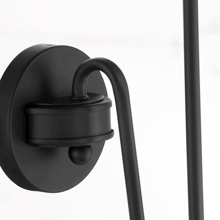 Quorum Charlotte 1Lt Wall Mount, Matte Black/White