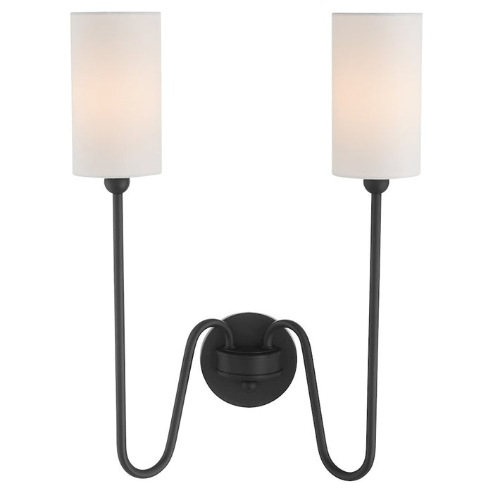 Quorum Charlotte 2Lt Wall Mount, Matte Black/White