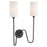 Quorum Charlotte 2Lt Wall Mount, Matte Black/White