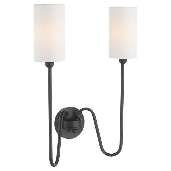 Quorum Charlotte 2Lt Wall Mount, Matte Black/White