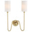 Quorum Charlotte 2Lt Wall Mount, Aged Brass/White