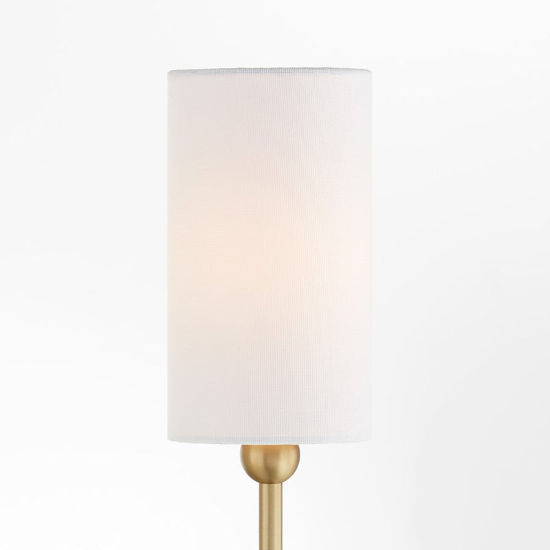 Quorum Charlotte 2Lt Wall Mount, Aged Brass/White