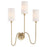 Quorum Charlotte 3Lt Wall Mount, Aged Brass/White