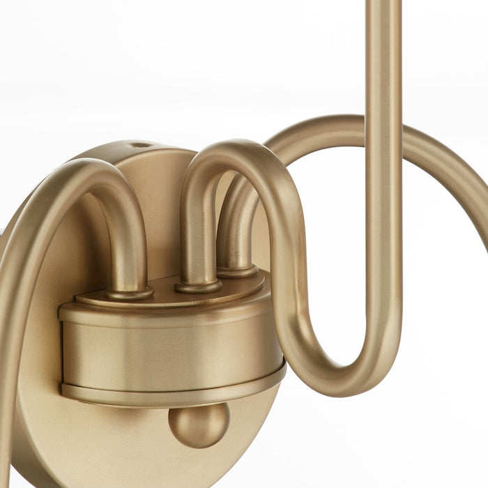 Quorum Charlotte 3Lt Wall Mount, Aged Brass/White
