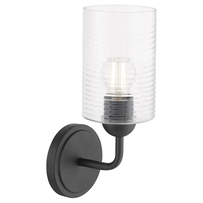 Quorum Charlotte 1Lt Wall Mount, Matte Black/Clear