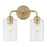 Quorum Charlotte 2Lt Vanity, Aged Brass/Clear