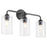 Quorum Charlotte 3Lt Vanity, Matte Black/Clear