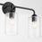 Quorum Charlotte 3Lt Vanity, Matte Black/Clear